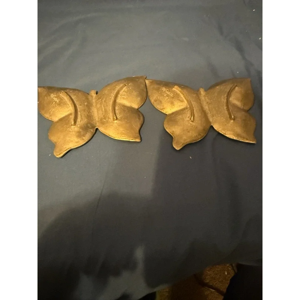 Vintage Brass Butterfly Trinket Trays, Set of 2 Heavy Brass Taiwan
